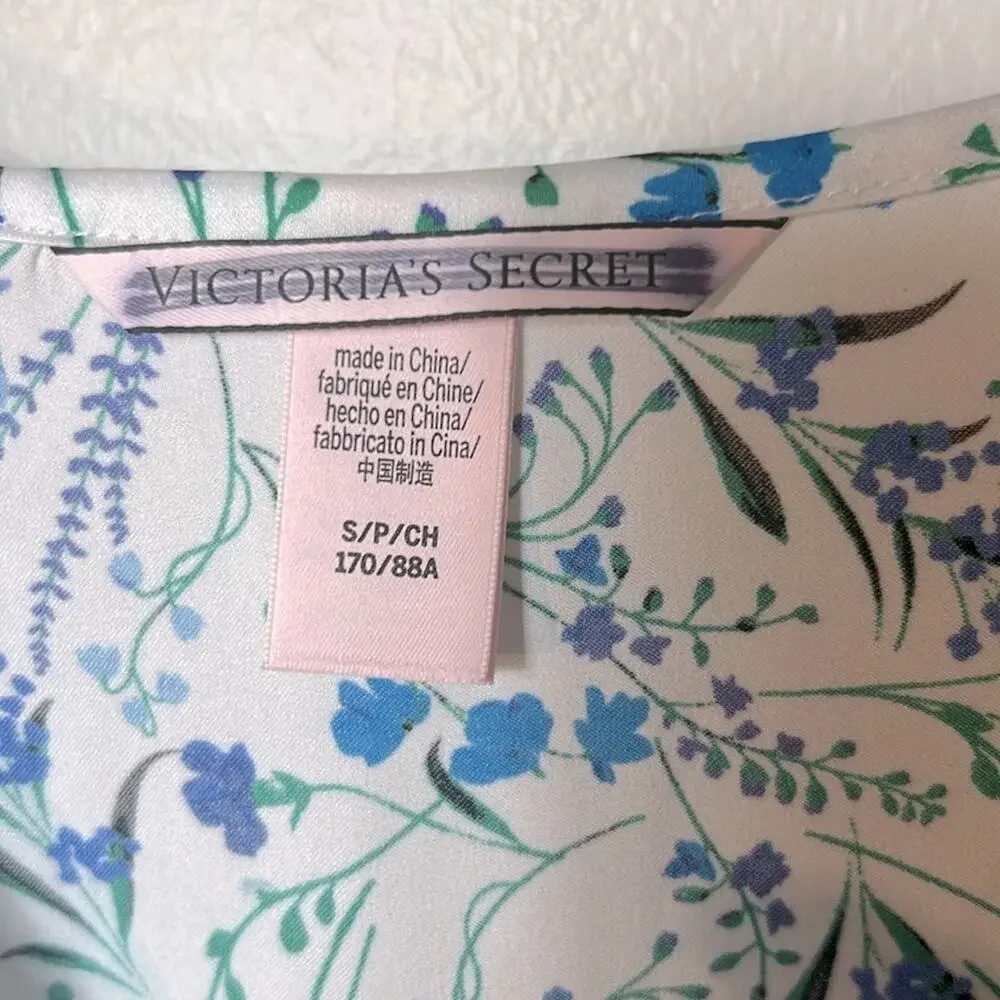 NEW Victoria’s Secret floral silky satiny tie waist romper jumpsuit cover up